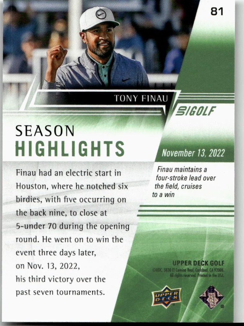 2024 Upper Deck #81 Tony Finau - ChronicCards