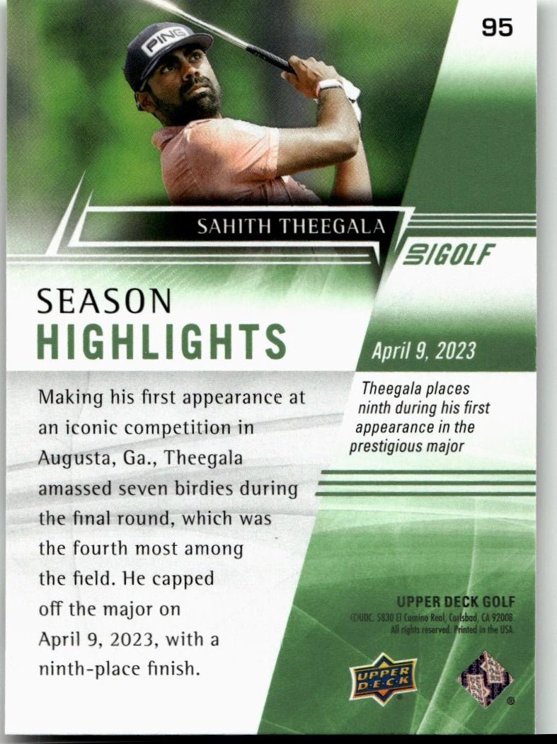 2024 Upper Deck #95 Sahith Theegala - ChronicCards