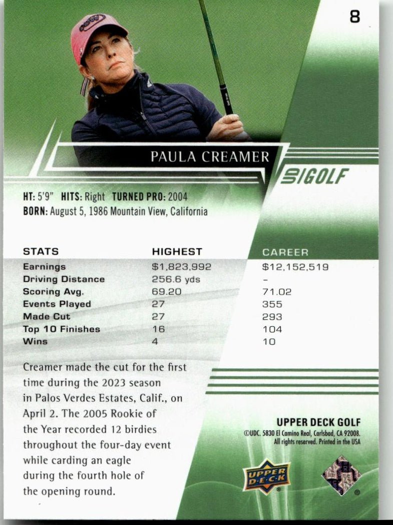 2024 Upper Deck #8 Paula Creamer - ChronicCards