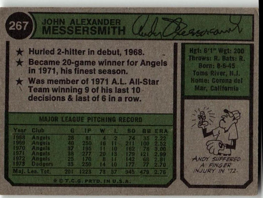 1974 Topps #267 Andy Messersmith - ChronicCards