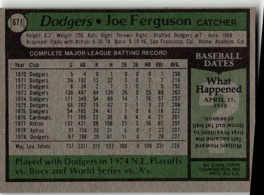 1979 Topps #671 Joe Ferguson - ChronicCards