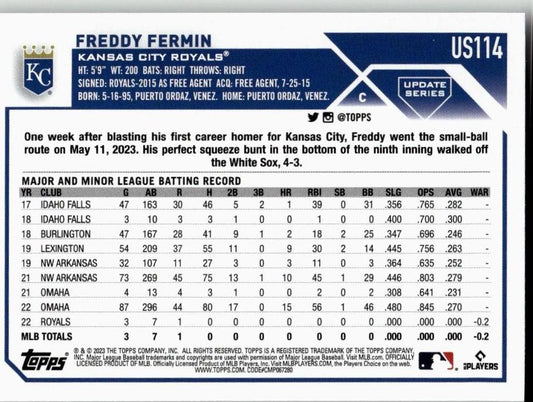 2023 Topps Update #US114 Freddy Fermin - ChronicCards