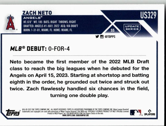 2023 Topps Update #US329 Zach Neto - ChronicCards