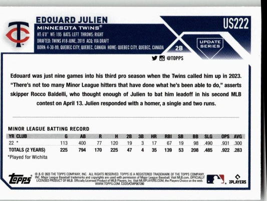 2023 Topps Update #US222 Edouard Julien - ChronicCards