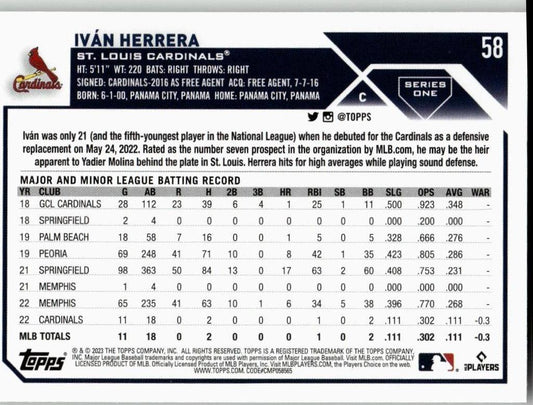 2023 Topps #58 Iván Herrera - ChronicCards