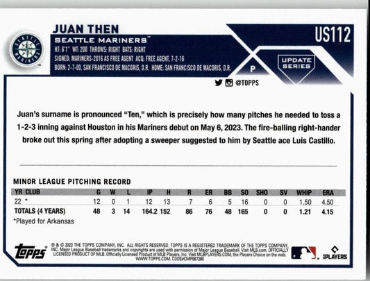 2023 Topps Update #US112 Juan Then - ChronicCards