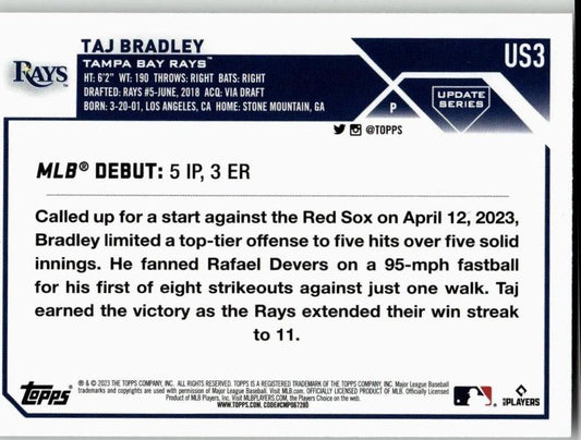 2023 Topps Update #US3 Taj Bradley - ChronicCards