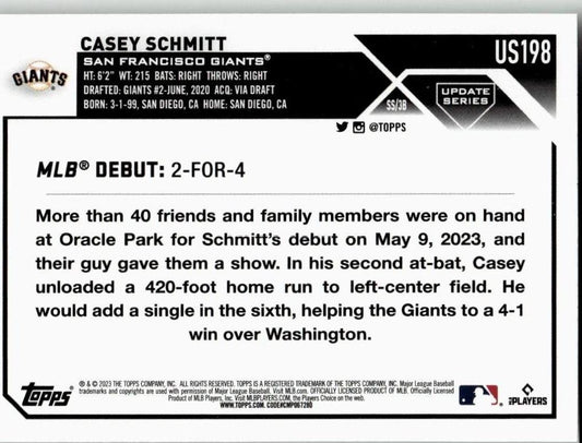 2023 Topps Update #US198 Casey Schmitt - ChronicCards
