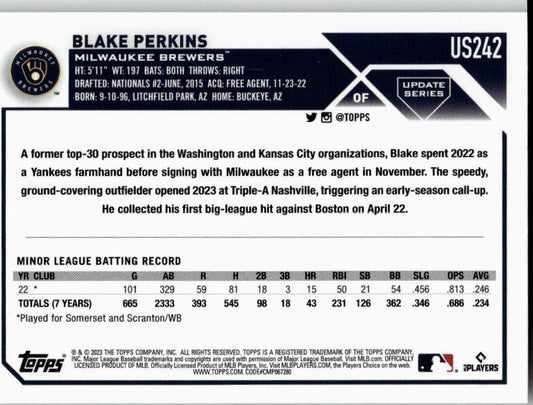 2023 Topps Update #US242 Blake Perkins - ChronicCards