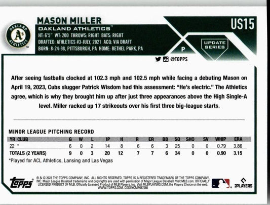 2023 Topps Update #US15 Mason Miller - ChronicCards