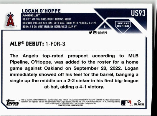 2023 Topps Update #US93 Logan O'Hoppe - ChronicCards