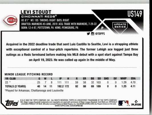 2023 Topps Update #US149 Levi Stoudt - ChronicCards
