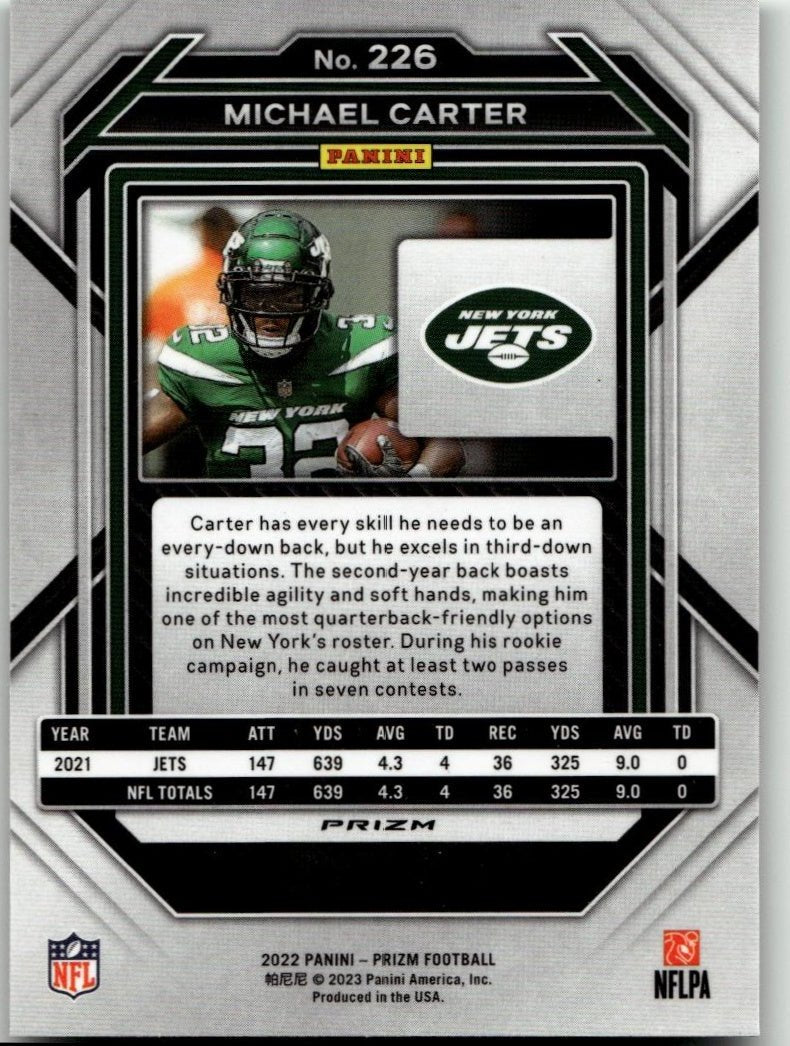 2022 Panini Prizm #226 Michael Carter Green - ChronicCards