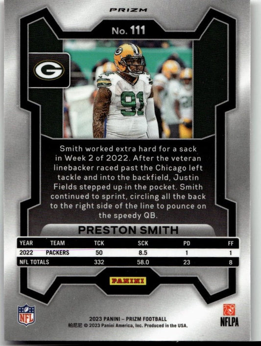 2023 Panini Prizm #111 Preston Smith Red White and Blue - ChronicCards