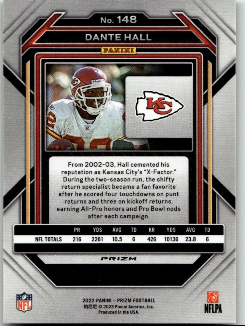 2022 Panini Prizm #148 Dante Hall Green - ChronicCards