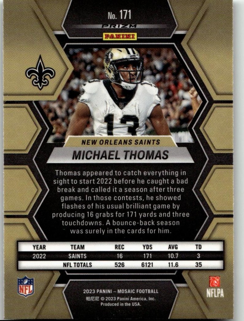2023 Panini Mosaic Football #171 Michael Thomas Green Mosaic - ChronicCards