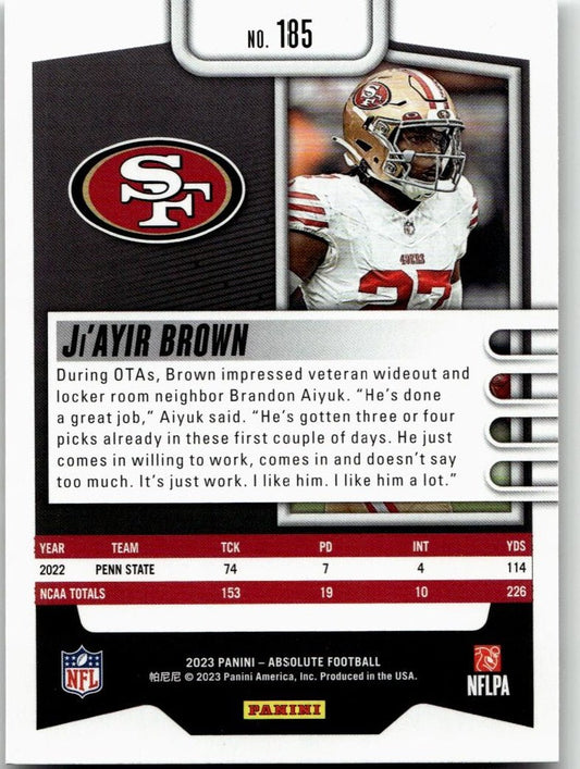 2023 Panini Absolute #185 Ji'Ayir Brown Retail - ChronicCards