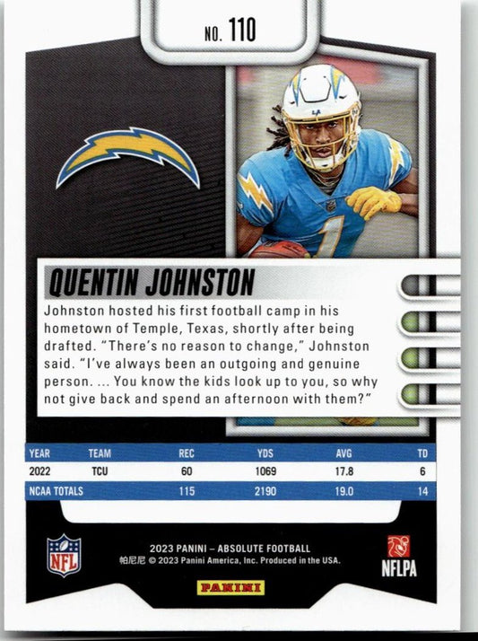 2023 Panini Absolute #110 Quentin Johnston Retail - ChronicCards