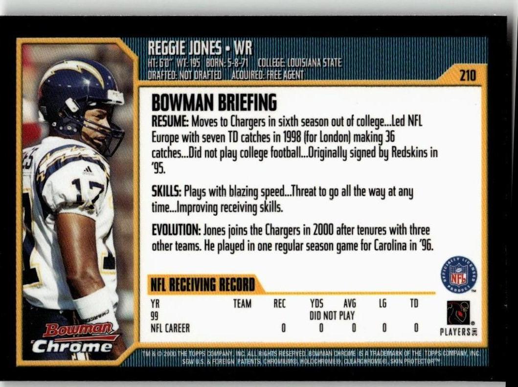 2000 Bowman Chrome #210 Reggie Jones - ChronicCards
