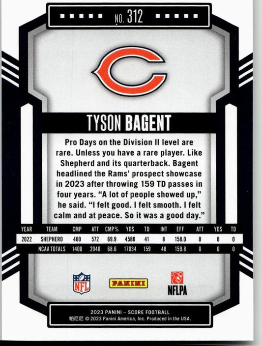 2023 Score #312 Tyson Bagent - ChronicCards