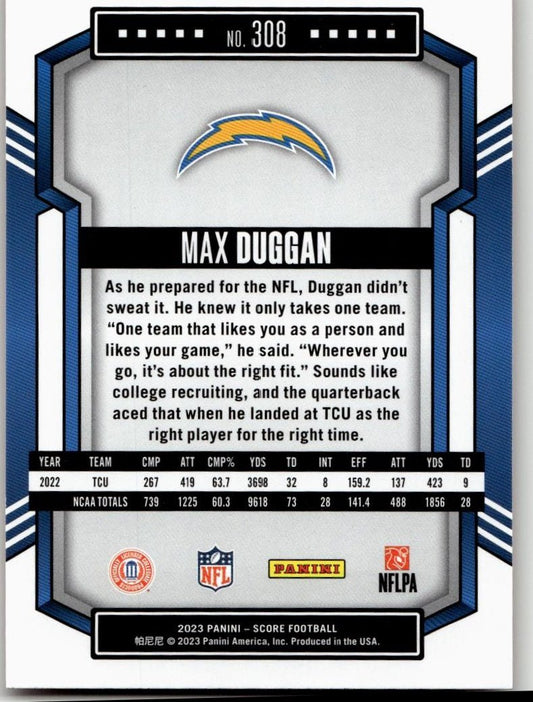 2023 Score #308 Max Duggan Red - ChronicCards