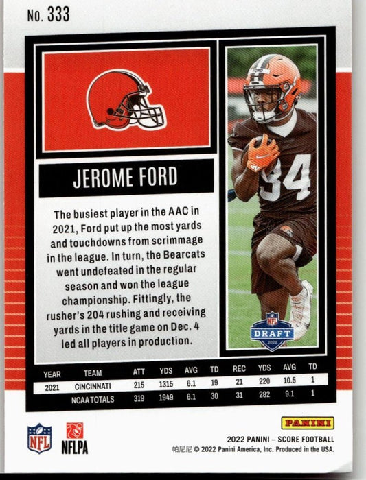 2022 Score #333 Jerome Ford Red - ChronicCards