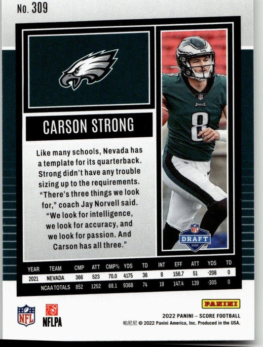 2022 Score #309 Carson Strong Scorecard - ChronicCards