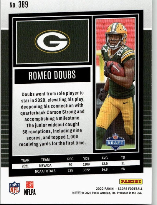 2022 Score #389 Romeo Doubs - ChronicCards