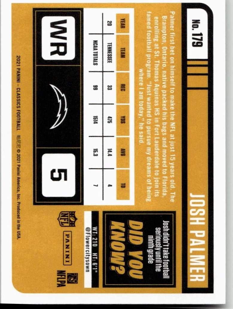 2021 Panini Classics #179 Josh Palmer - ChronicCards