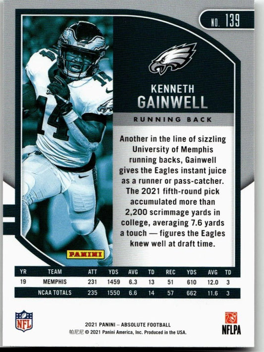 2021 Panini Absolute #139 Kenneth Gainwell Retail - ChronicCards