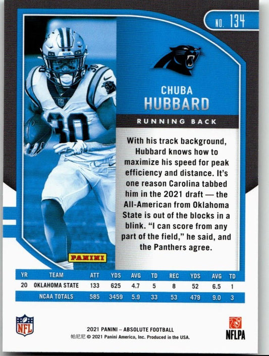 2021 Panini Absolute #134 Chuba Hubbard Retail - ChronicCards