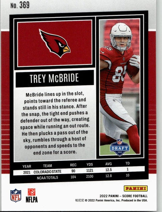 2022 Score #369 Trey McBride - ChronicCards