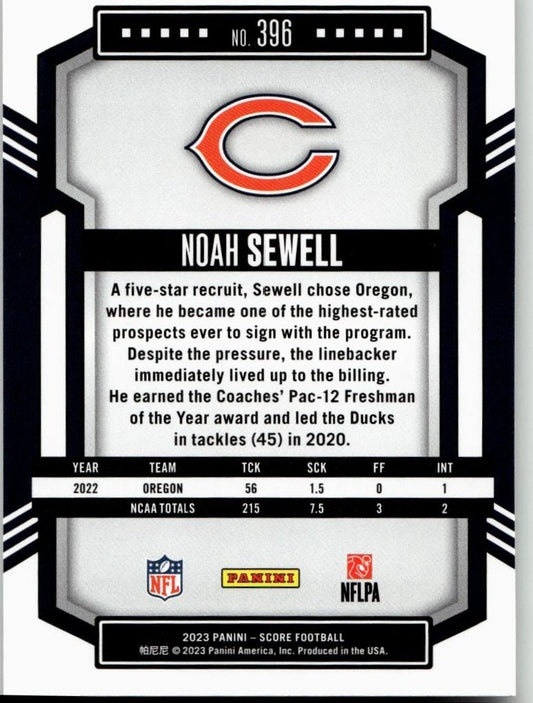 2023 Score #396 Noah Sewell - ChronicCards