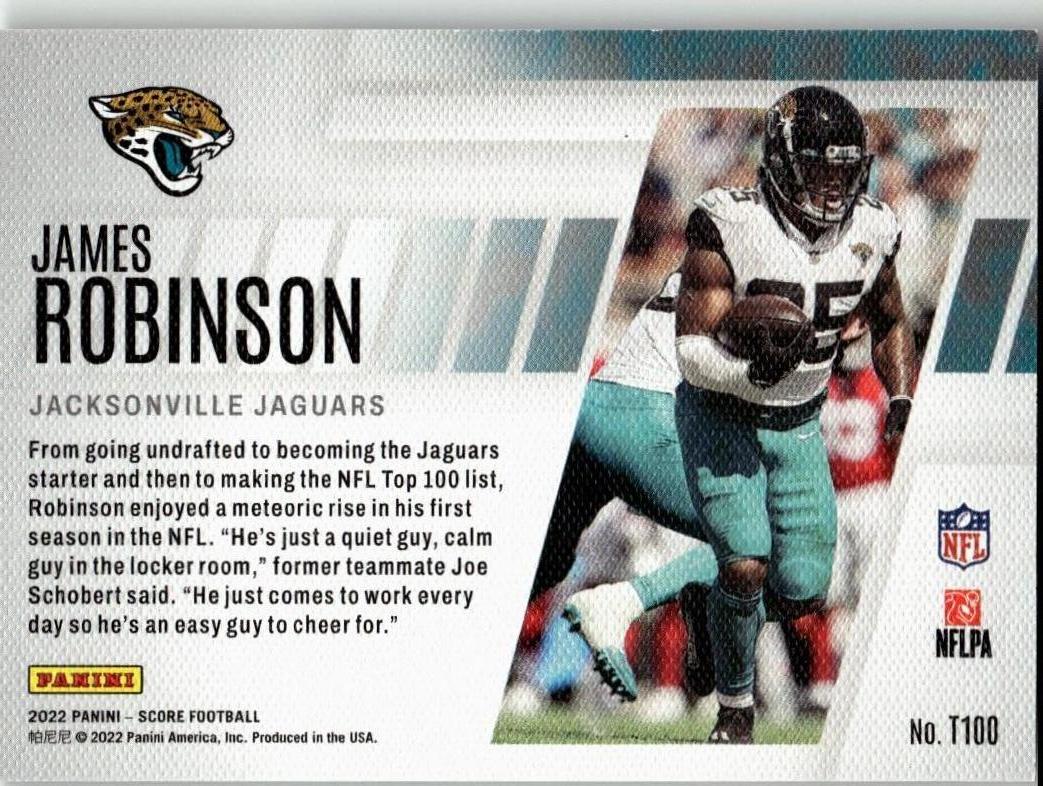 2022 Panini Score James Robinson #T100 - ChronicCards