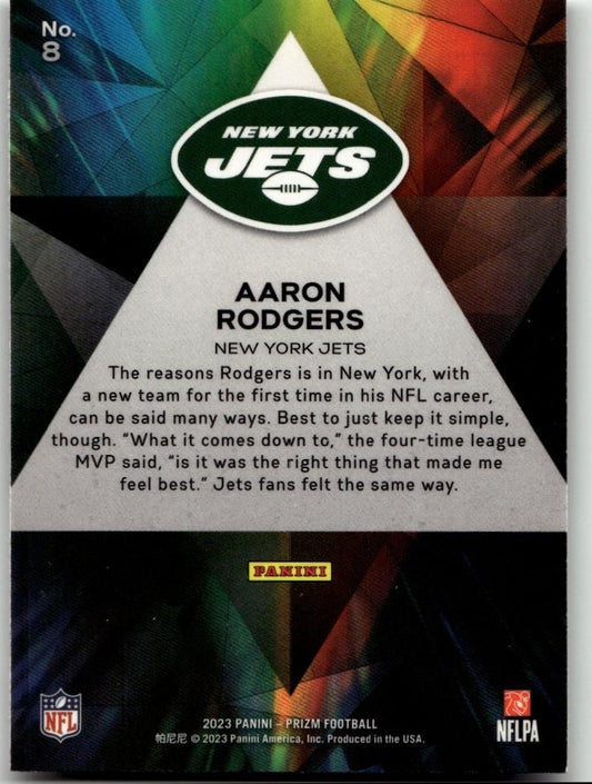 2023 Panini Prizm #8 Aaron Rodgers Prizmatic - ChronicCards