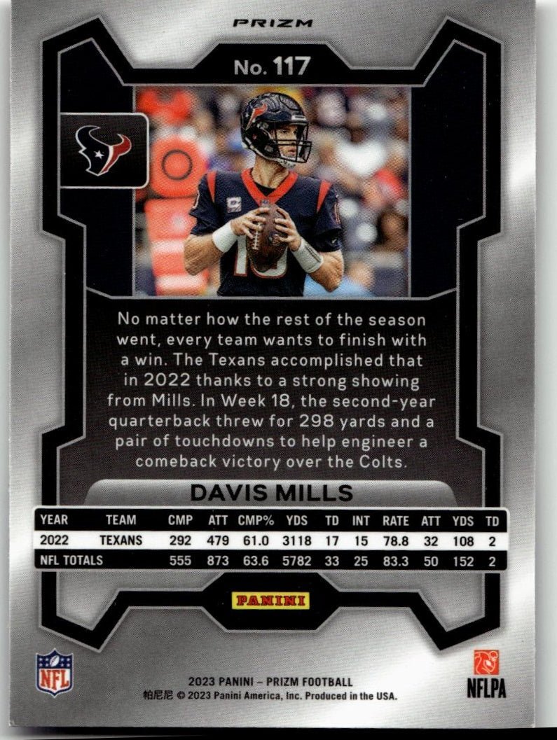 2023 Panini Prizm #117 Davis Mills Red White and Blue - ChronicCards