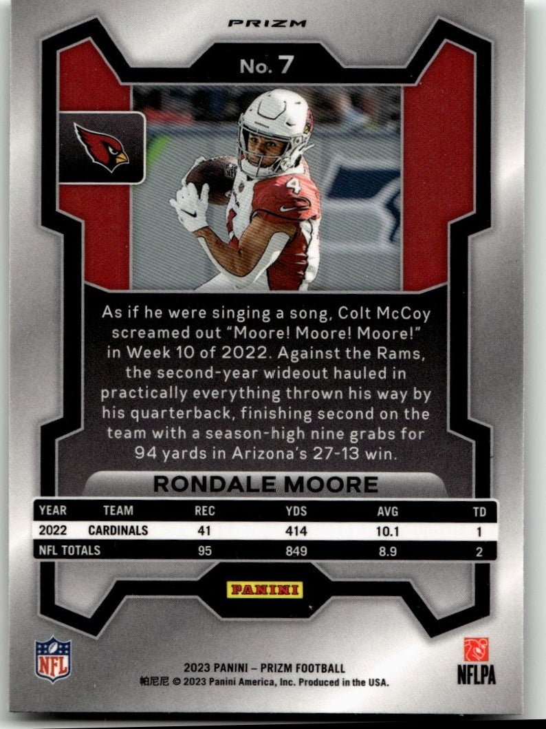 2023 Panini Prizm #7 Rondale Moore - ChronicCards
