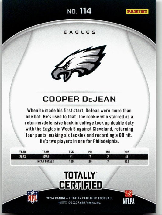 2024 Panini Totally Certified 114 Cooper DeJean - ChronicCards