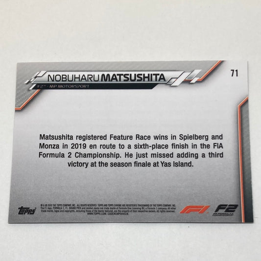 2020 Topps Chrome Nobuharu Matsushita #71 Base F1 Card - ChronicCards