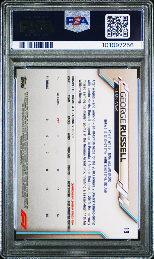 2020 Topps Chrome F1 Sapphire Edition 19 George Russell PSA 8 - ChronicCards