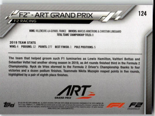 2020 Topps Chrome Sapphire Edition Formula 1 124 F2 - Art Grand Prix - ChronicCards