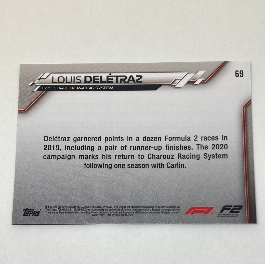2020 Topps Chrome Louis Deletraz #69 Base F1 Card - ChronicCards