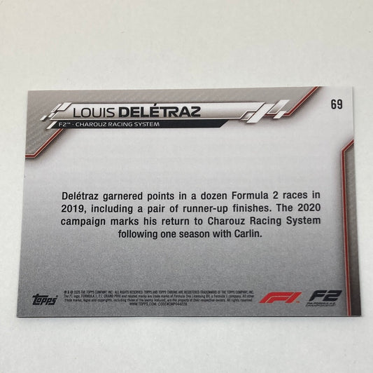2020 Topps Chrome Louis Deletraz #69 Base F1 Card - ChronicCards