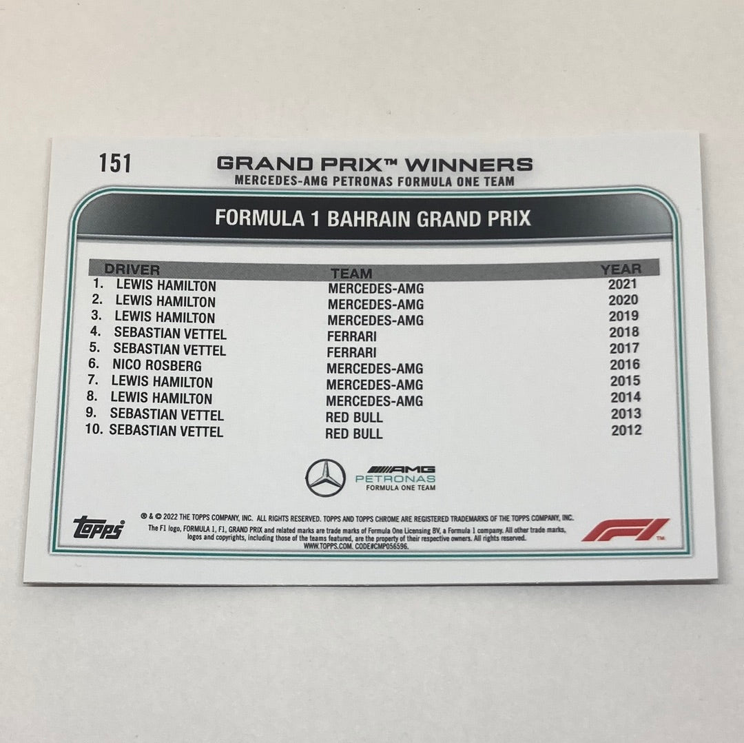 2022 Topps Chrome Lewis Hamilton #151 F1 Card - ChronicCards