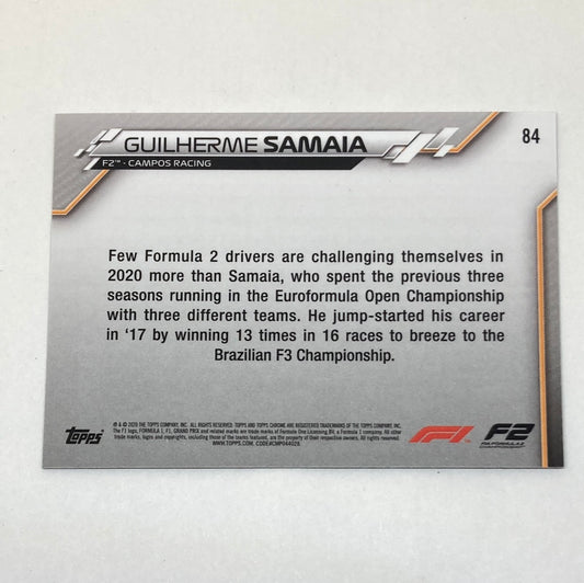 2020 Topps Chrome Guilherme Samaia #84 Base F1 Card - ChronicCards