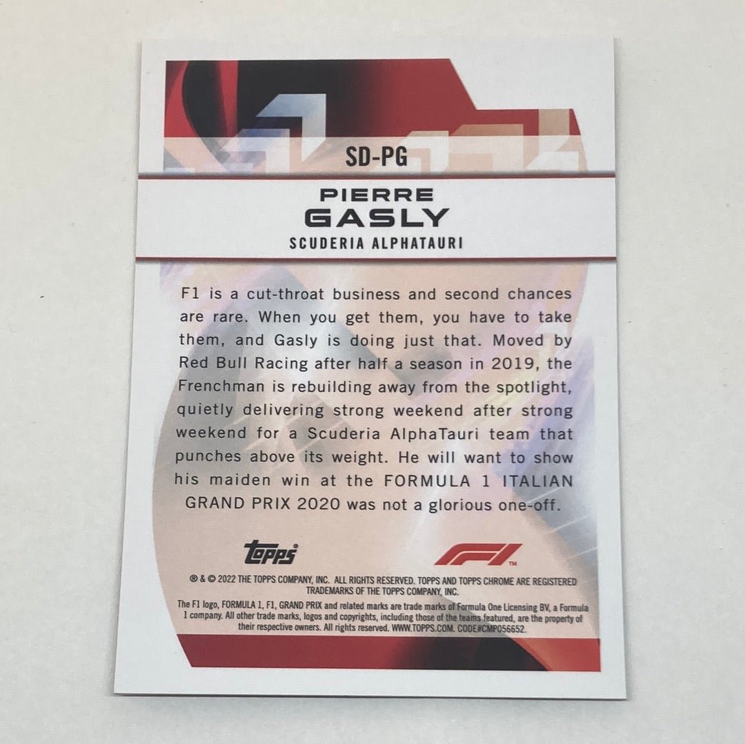 2022 Topps Chrome Pierre Gasly #SD - PG F1 Card - ChronicCards