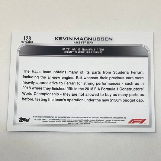 2022 Topps Chrome Kevin Magnussen #128 F1 Refractor Cardo - ChronicCards