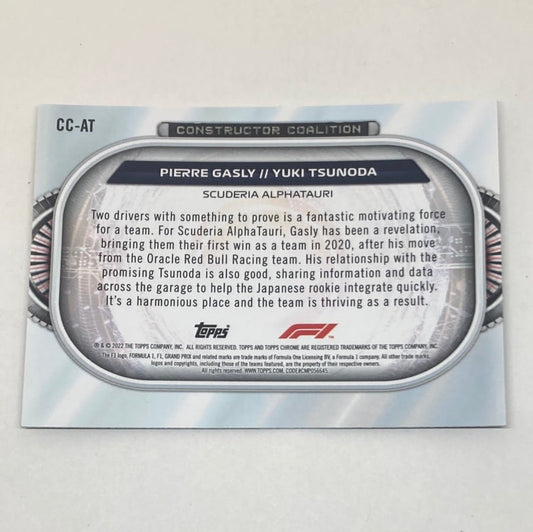 2022 Topps Chrome Pierre Gasly & Yuki Tsunoda #CC - AT F1 Card - ChronicCards