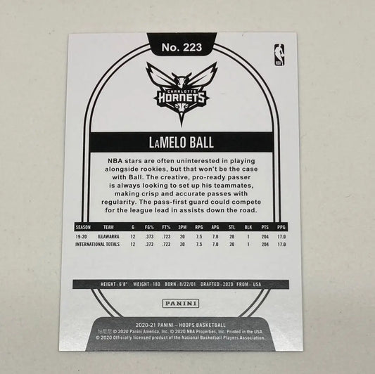 2020 - 21 Panini Hoops Lamelo Ball Rookie Card - ChronicCards