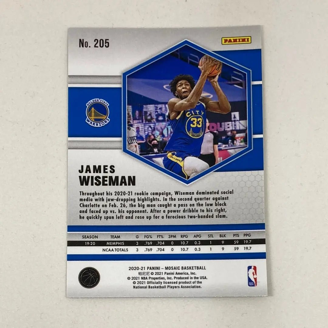 2020 - 21 Panini Mosaic NBA James Wiseman Rookie - ChronicCards